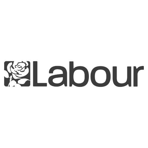 labour logo with a rose cut out